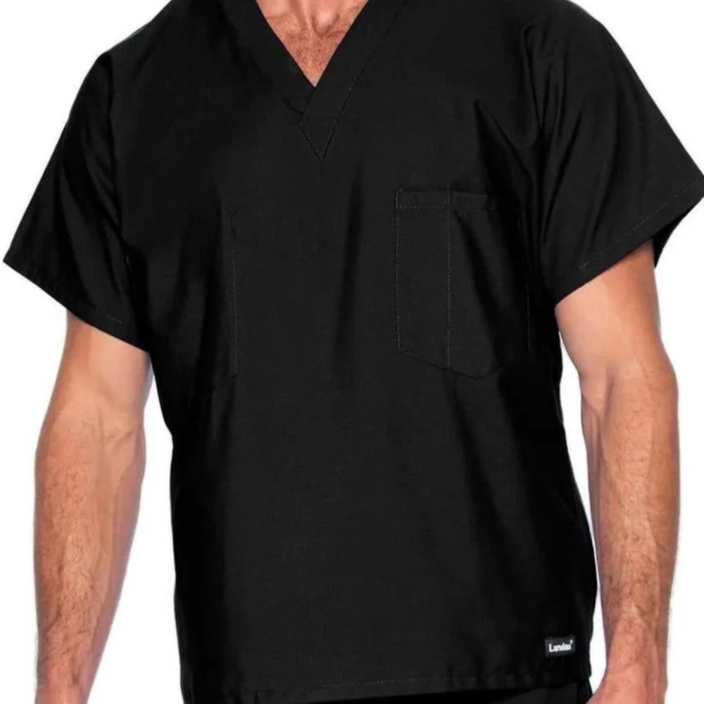 Landau Unisex Chest Pocket V Neck Oversized Scrub Shirt